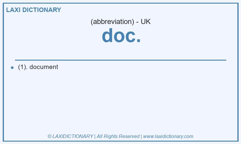 Definition doc. in British English