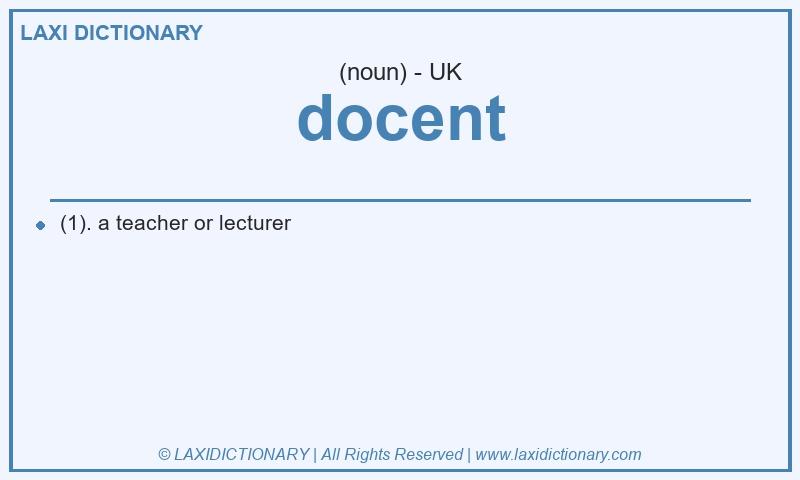 Definition docent in British English