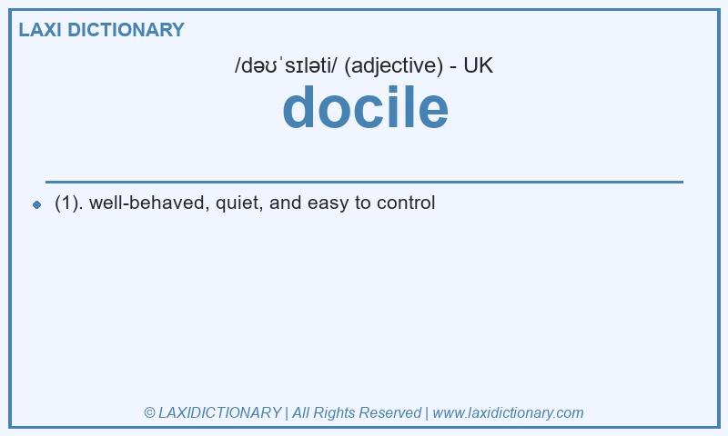 Definition docile in British English