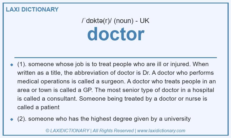 Definition doctor in British English