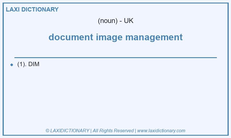 Definition document image management in British English