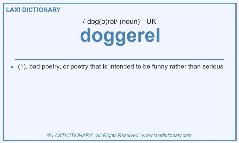 Definition doggerel in British English