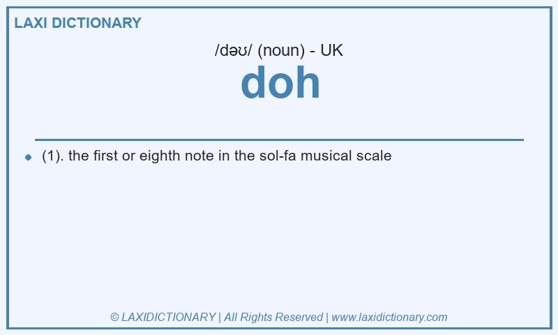 Definition doh in British English