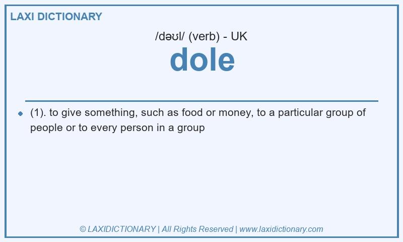Definition dole in British English