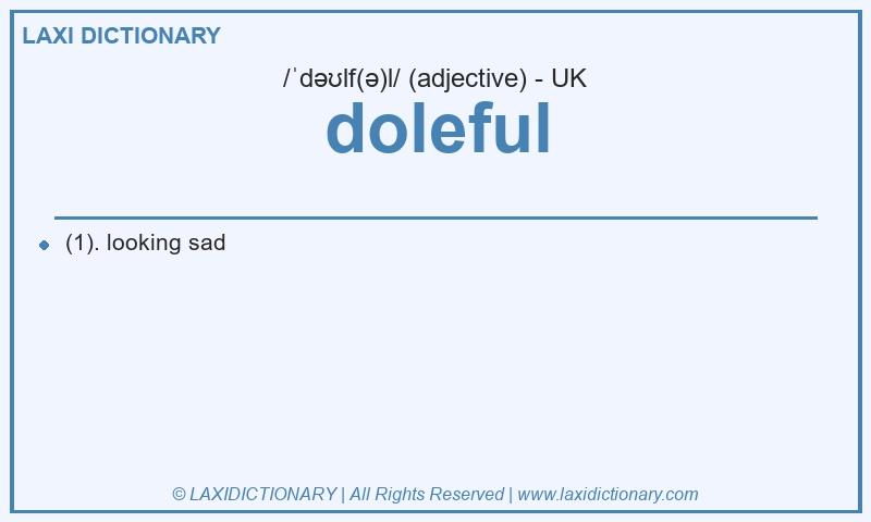 Definition doleful in British English