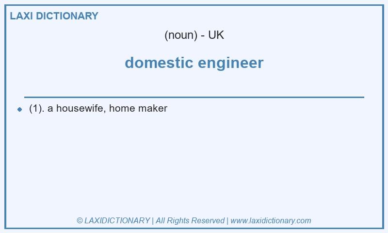 Definition domestic engineer in British English