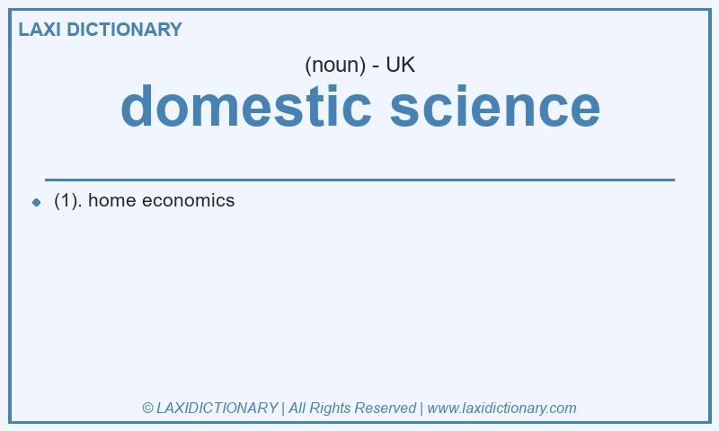 Definition domestic science in British English