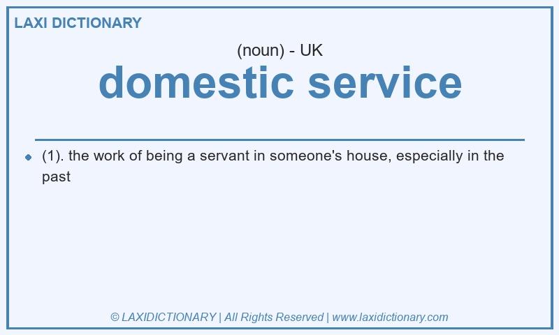 Definition domestic service in British English