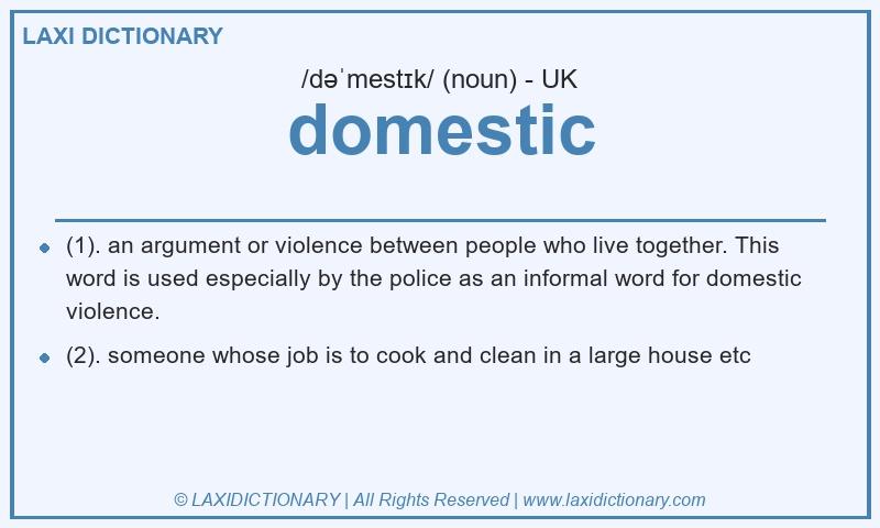 Definition domestic in British English