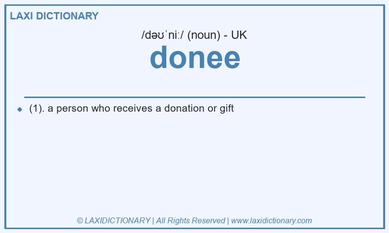 Definition donee in British English