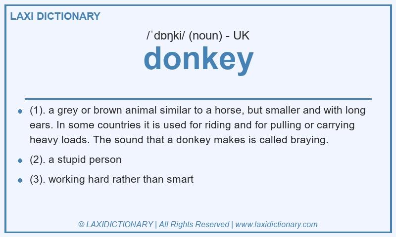 Definition donkey in British English