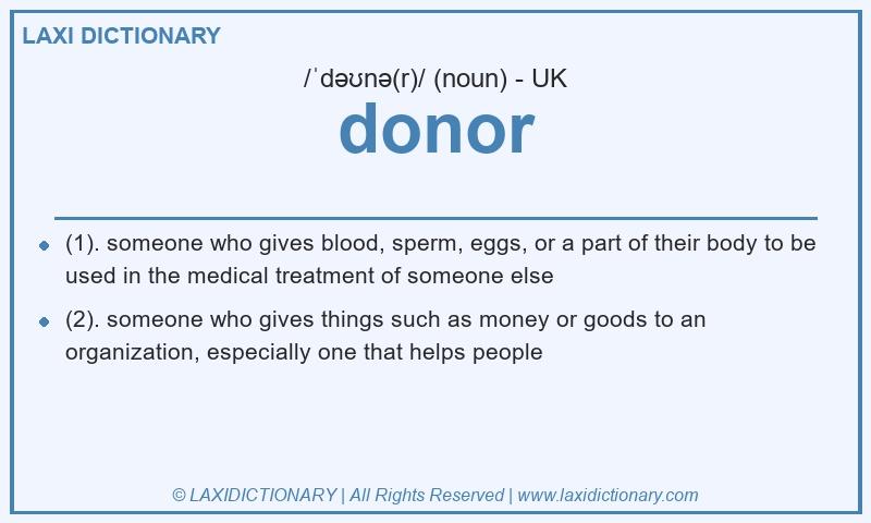 Definition donor in British English