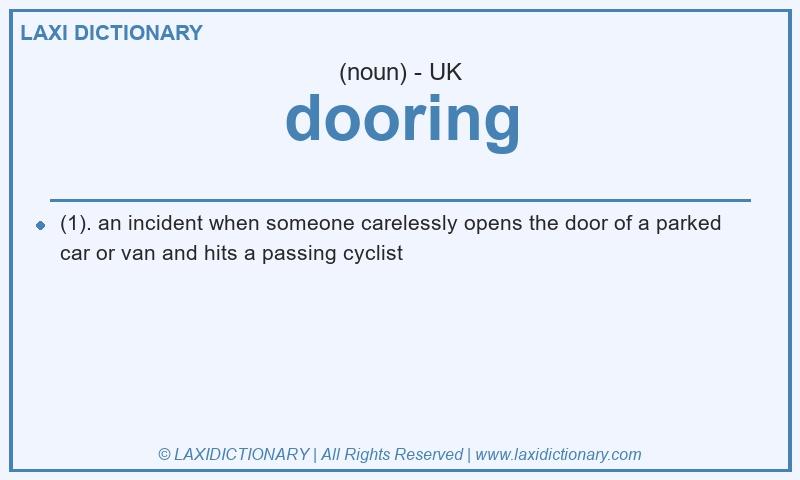 Definition dooring in British English