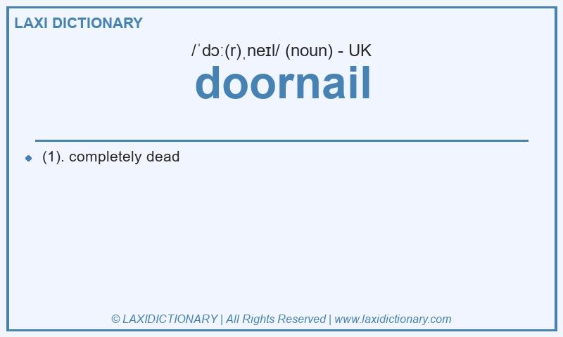 Definition doornail in British English