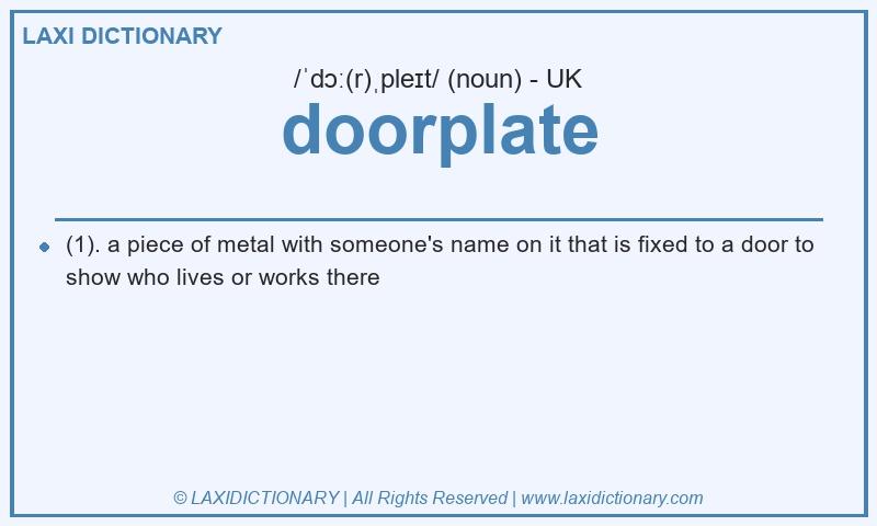 Definition doorplate in British English