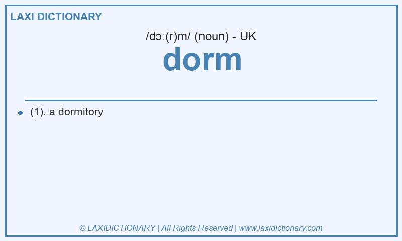 Definition dorm in British English