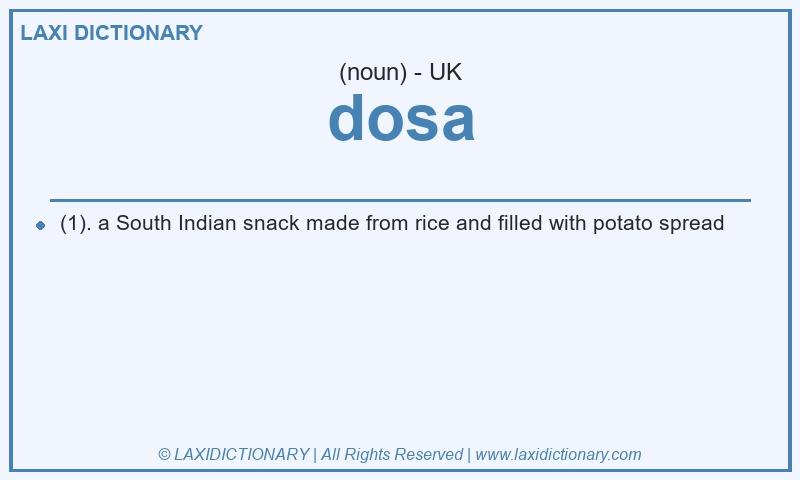 Definition dosa in British English