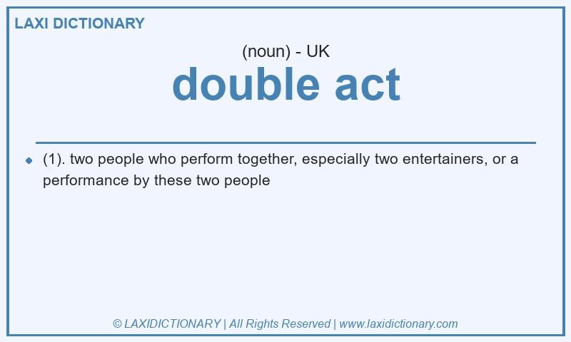 Definition double act in British English