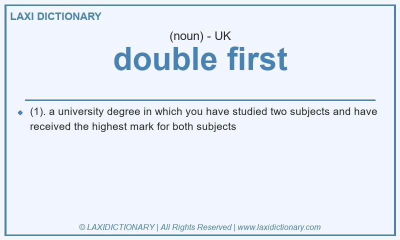 Definition double first in British English