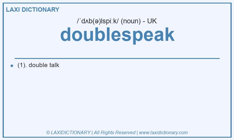Definition doublespeak in British English