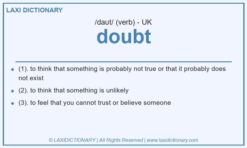 Definition doubt in British English