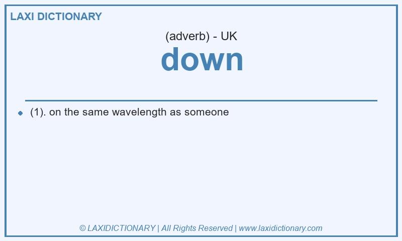 Definition down in British English