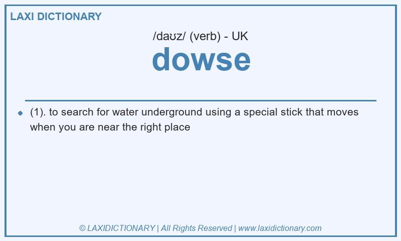 Definition dowse in British English