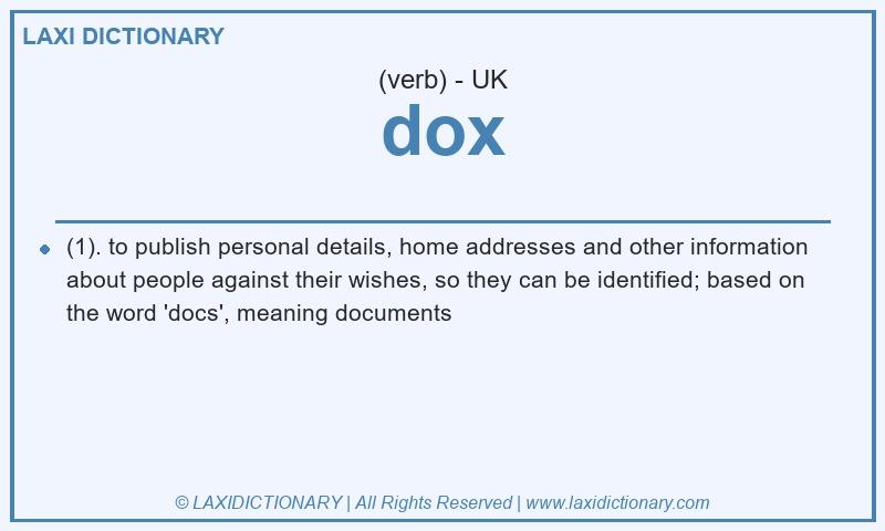 Definition dox in British English
