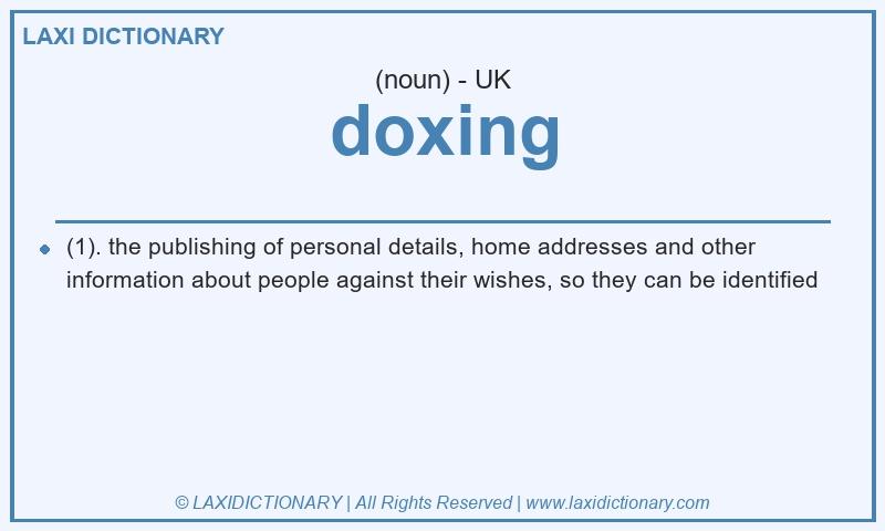 Definition doxing in British English