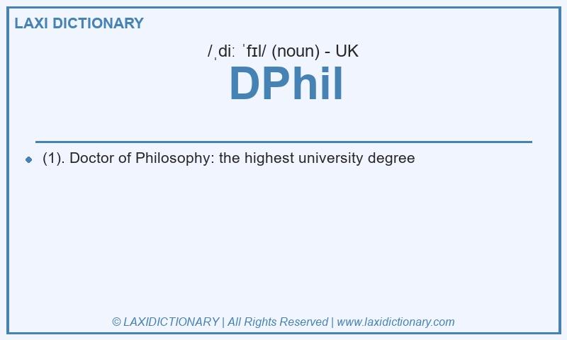 Definition DPhil in British English