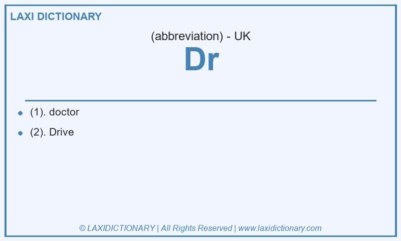 Definition Dr in British English