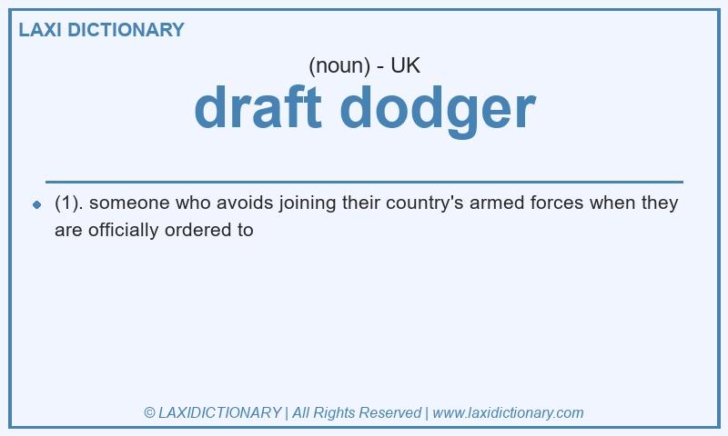 Definition draft dodger in British English