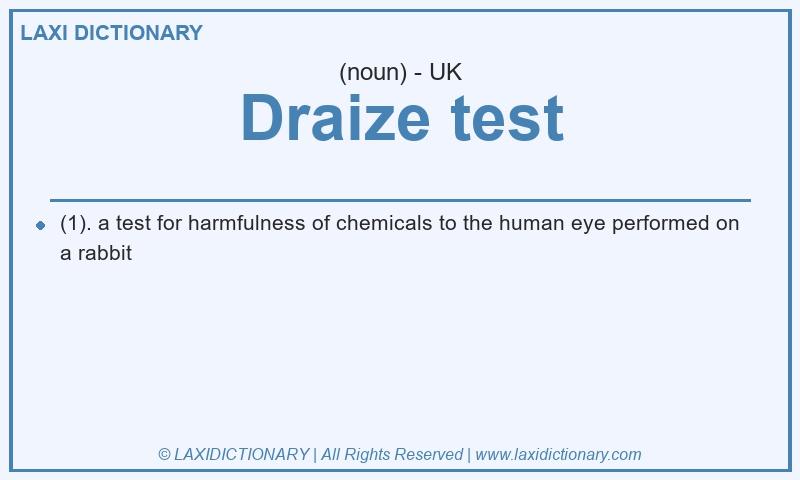 Definition Draize test in British English