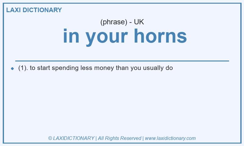 Definition in your horns in British English