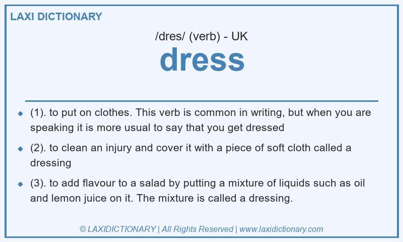 Definition dress in British English