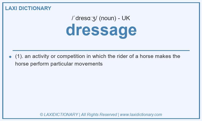 Definition dressage in British English