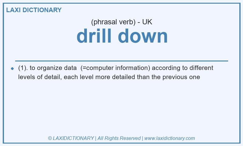 Definition drill down in British English