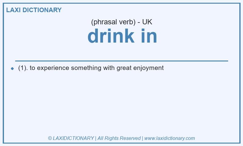Definition drink in in British English