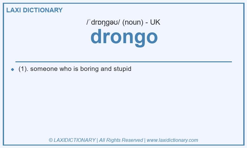 Definition drongo in British English