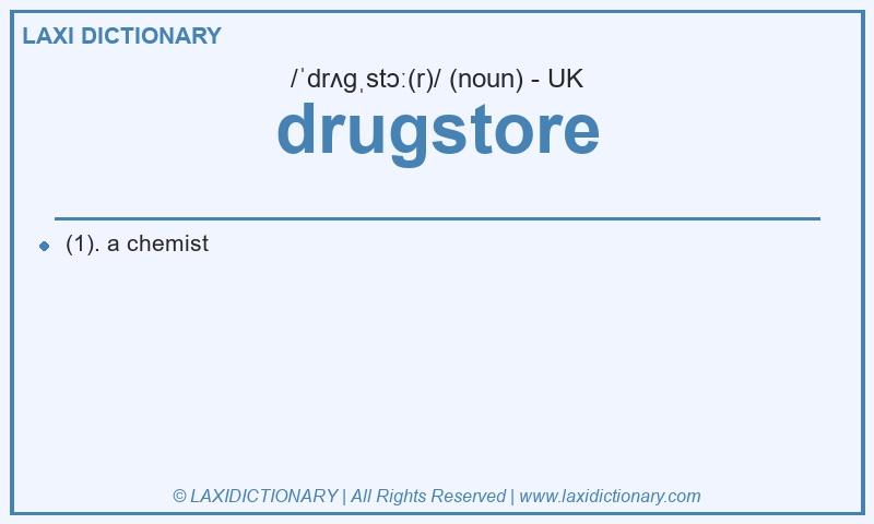 Definition drugstore in British English