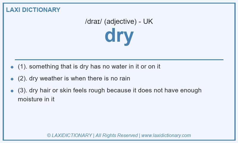 Definition dry in British English