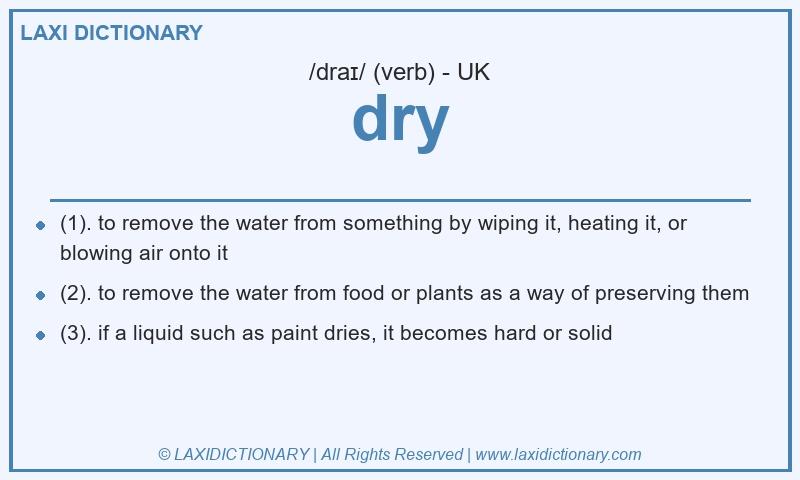 Definition dry in British English
