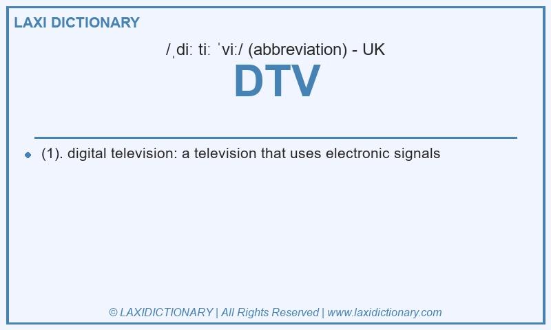 Definition DTV in British English