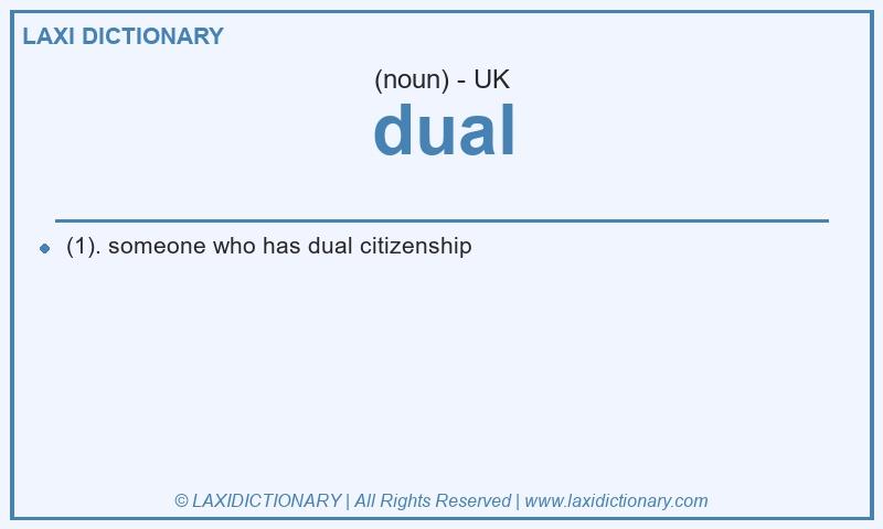 Definition dual in British English