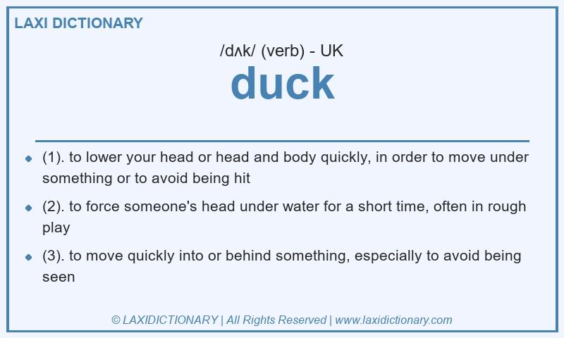 Definition duck in British English