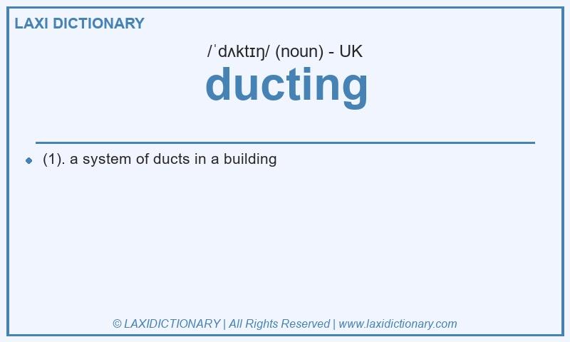 Definition ducting in British English