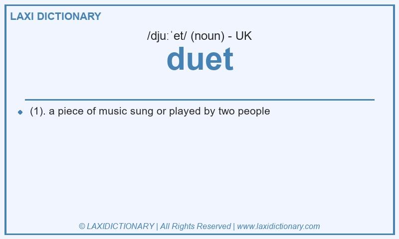 Definition duet in British English