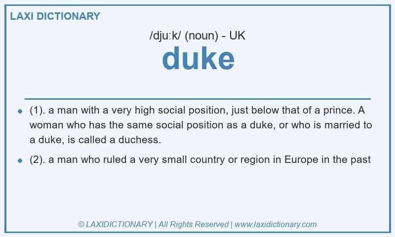 Definition duke in British English