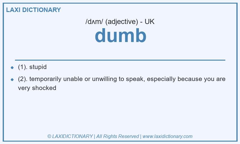 Definition dumb in British English