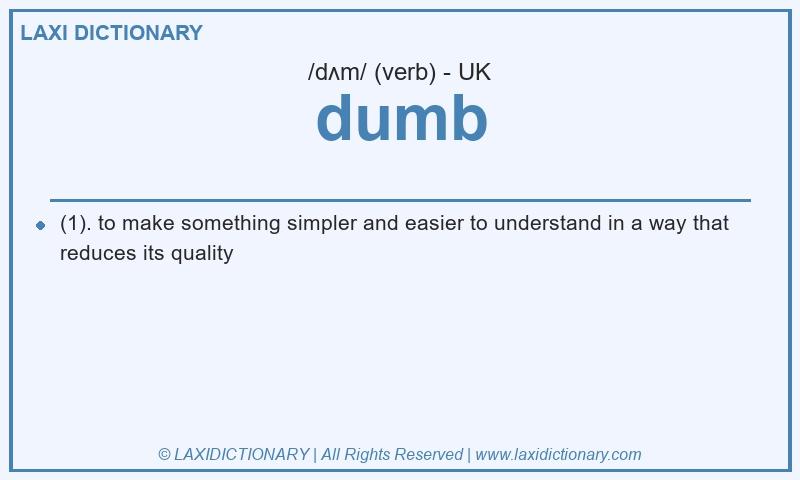 Definition dumb in British English